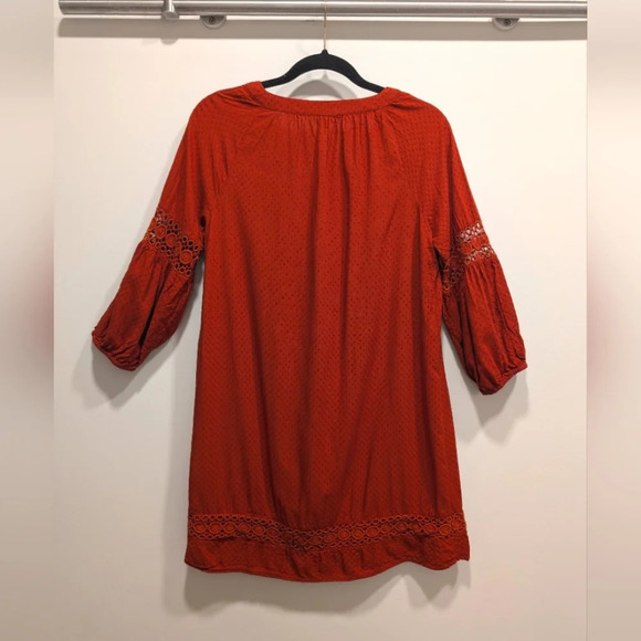 Orange Crochet Design Shift Dress Size Medium - Picture 2 of 6